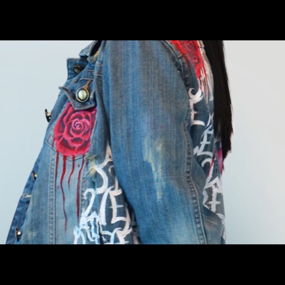 Hand Painted/Customized Denim Jacket - Picture 5 of 5